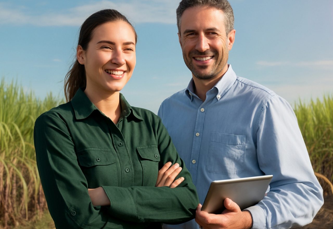Image of two people smiling