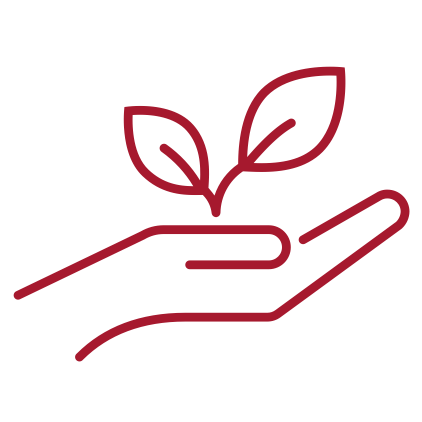 hand with a plant emerging